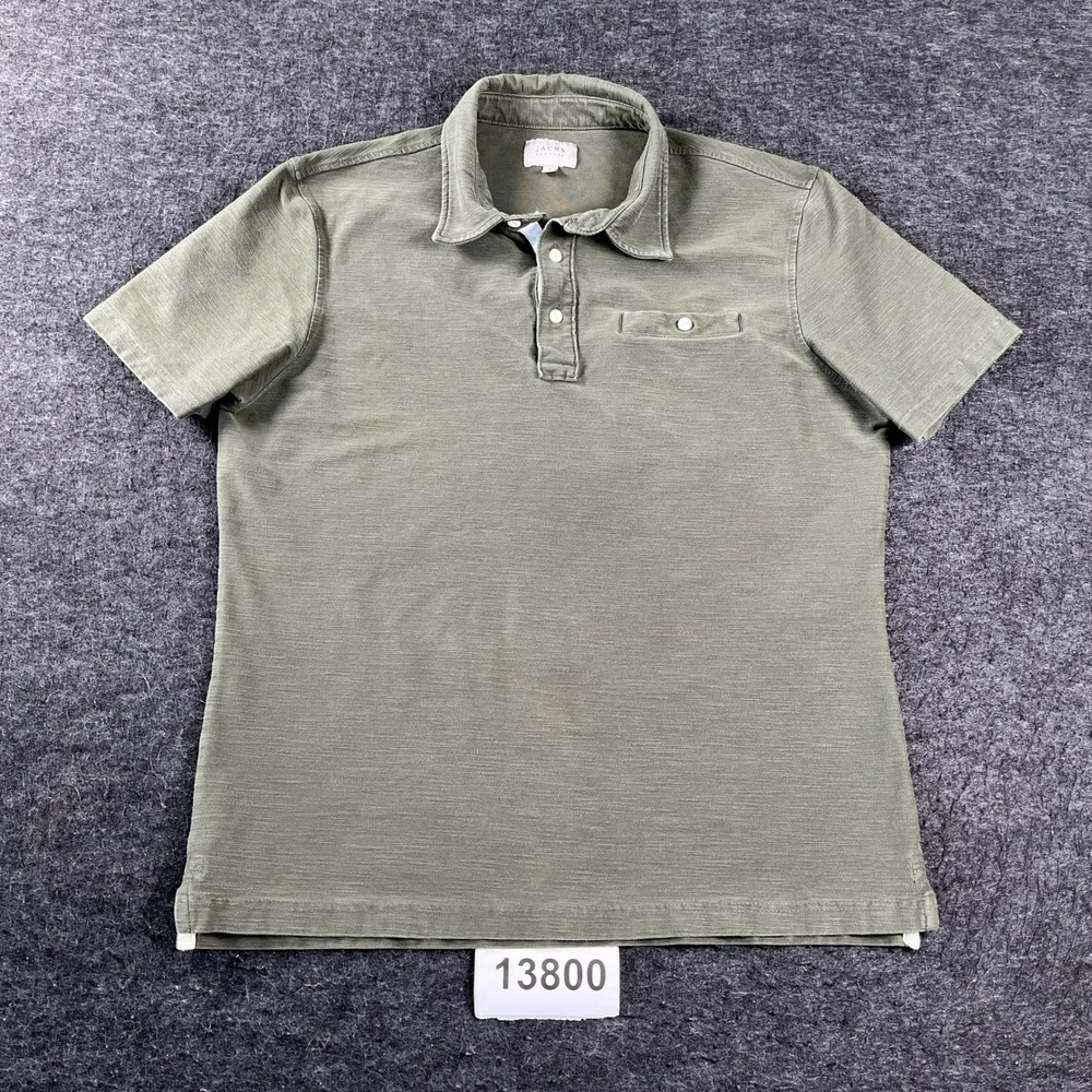 Jachs New York Polo Shirt Men Large Green Cotton Stretch Golf Tennis Performance